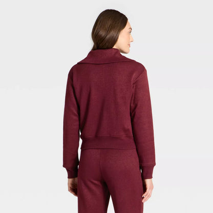 Women'S Quarter Zip Pullover Sweatshirt