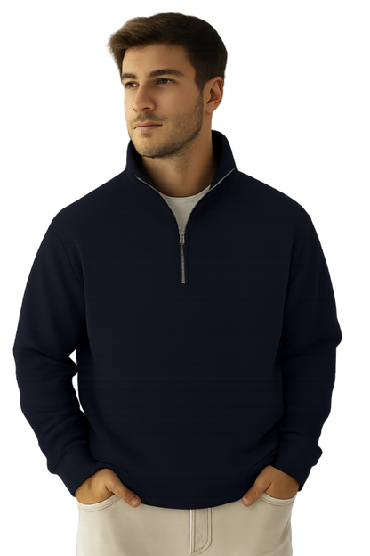 Jerzees mens 8 oz. 50/50 NuBlend Quarter-Zip Cadet Collar Sweatshirt Black